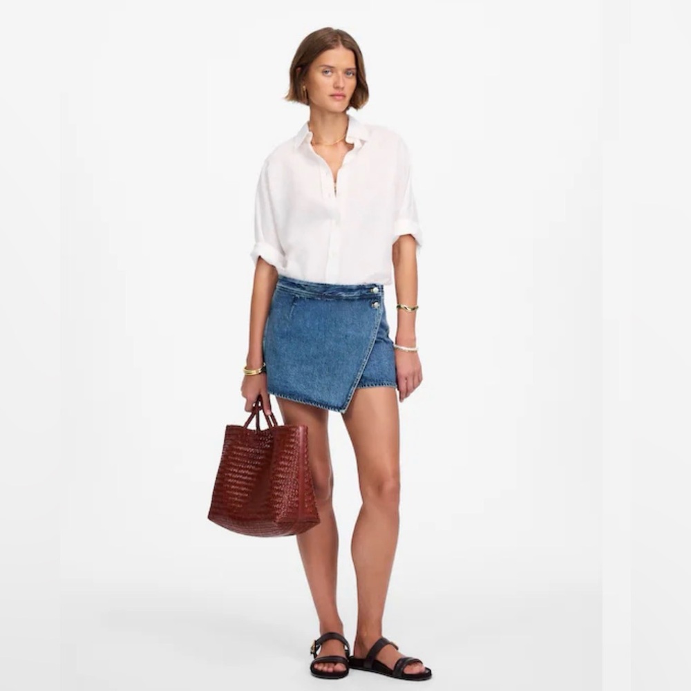 Madewell Denim Micro Mini Skort Dark Blue Sz 31